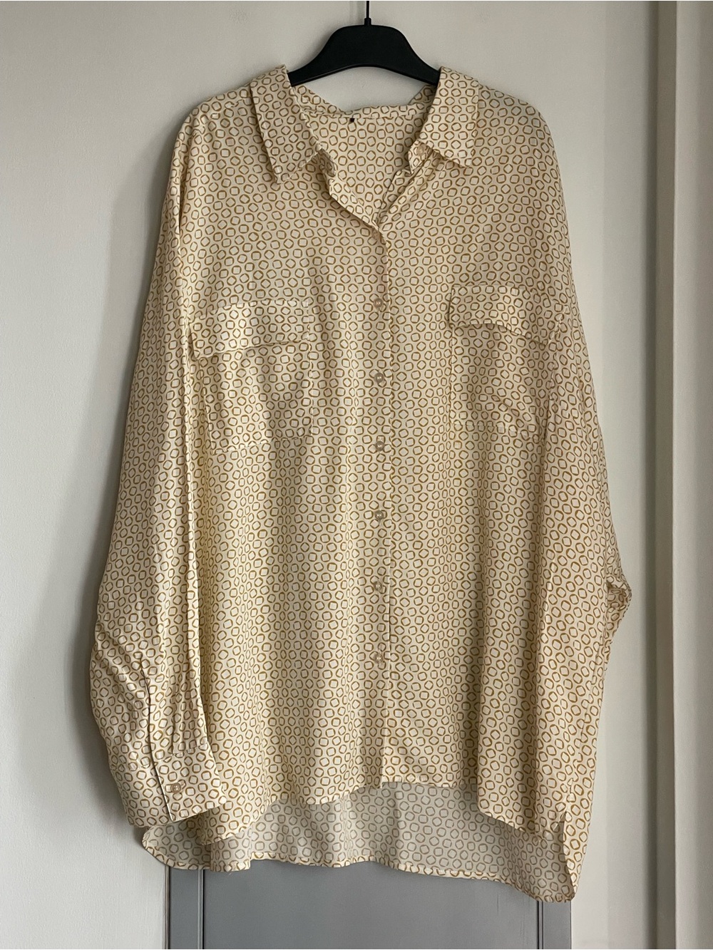 OLSEN Cream Printed Button-Up Blouse